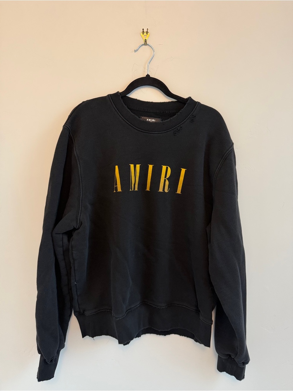 Amiri Black Sweatshirt with yellow Logo